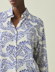 Lexington Clothing - Edith Dot Print Viscose Shirt - langærmede skjorter - blue print - 3