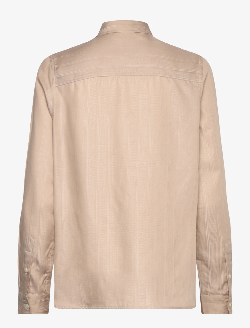 Lexington Clothing - Sanna Jacquard Stripe Lyocell Shirt - langärmlige hemden - beige stripe - 1