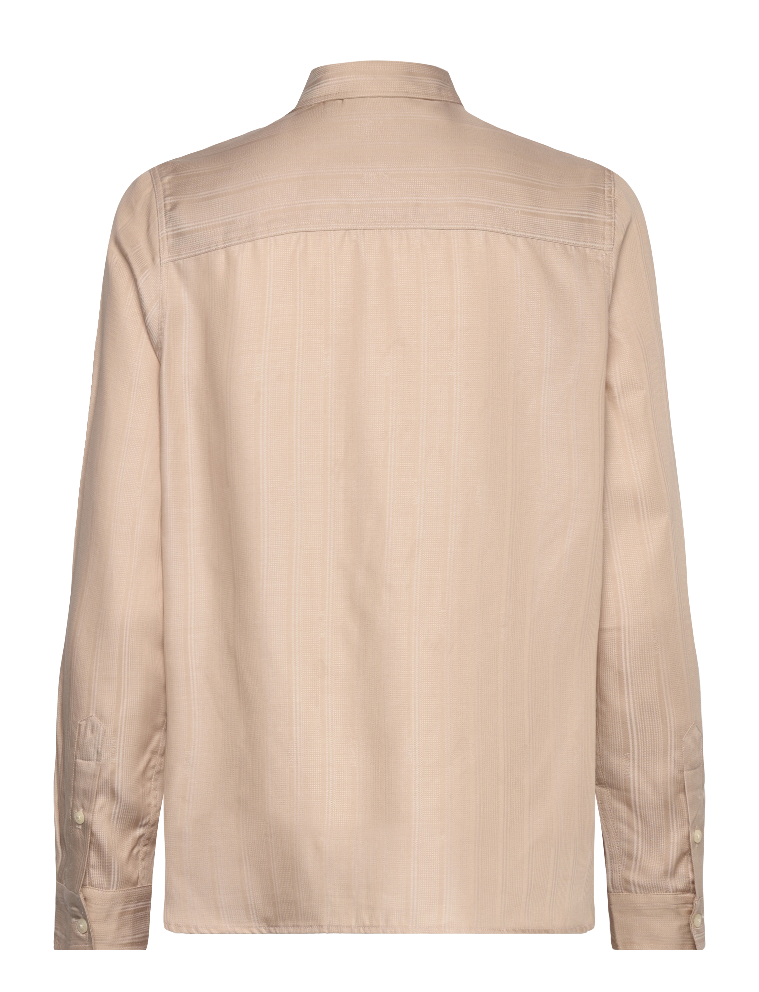 Lexington Clothing - Sanna Jacquard Stripe Lyocell Shirt - langærmede skjorter - beige stripe - 1
