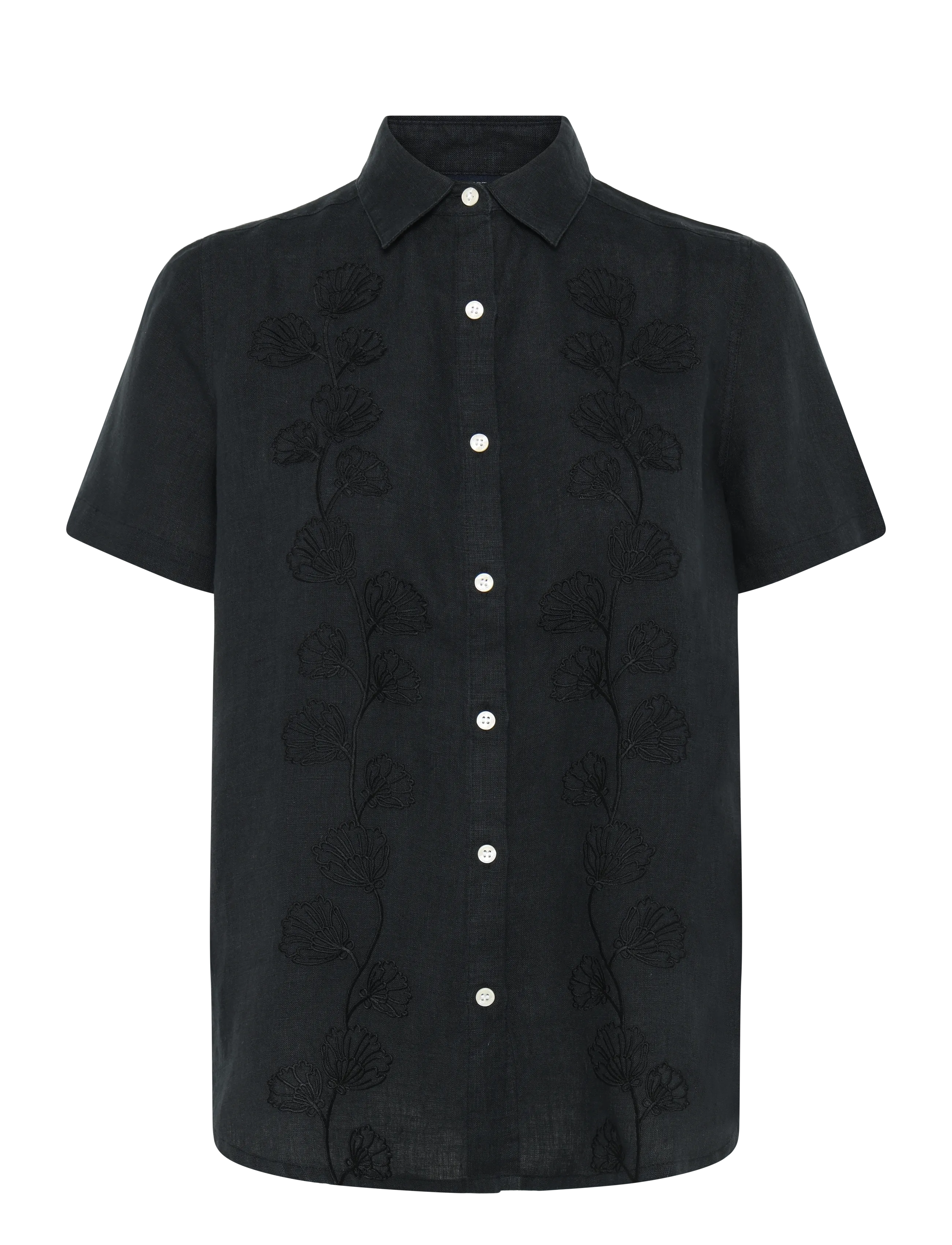 Lexington Clothing Sandra Linen Shirt - Hørskjorter - BLACK / black