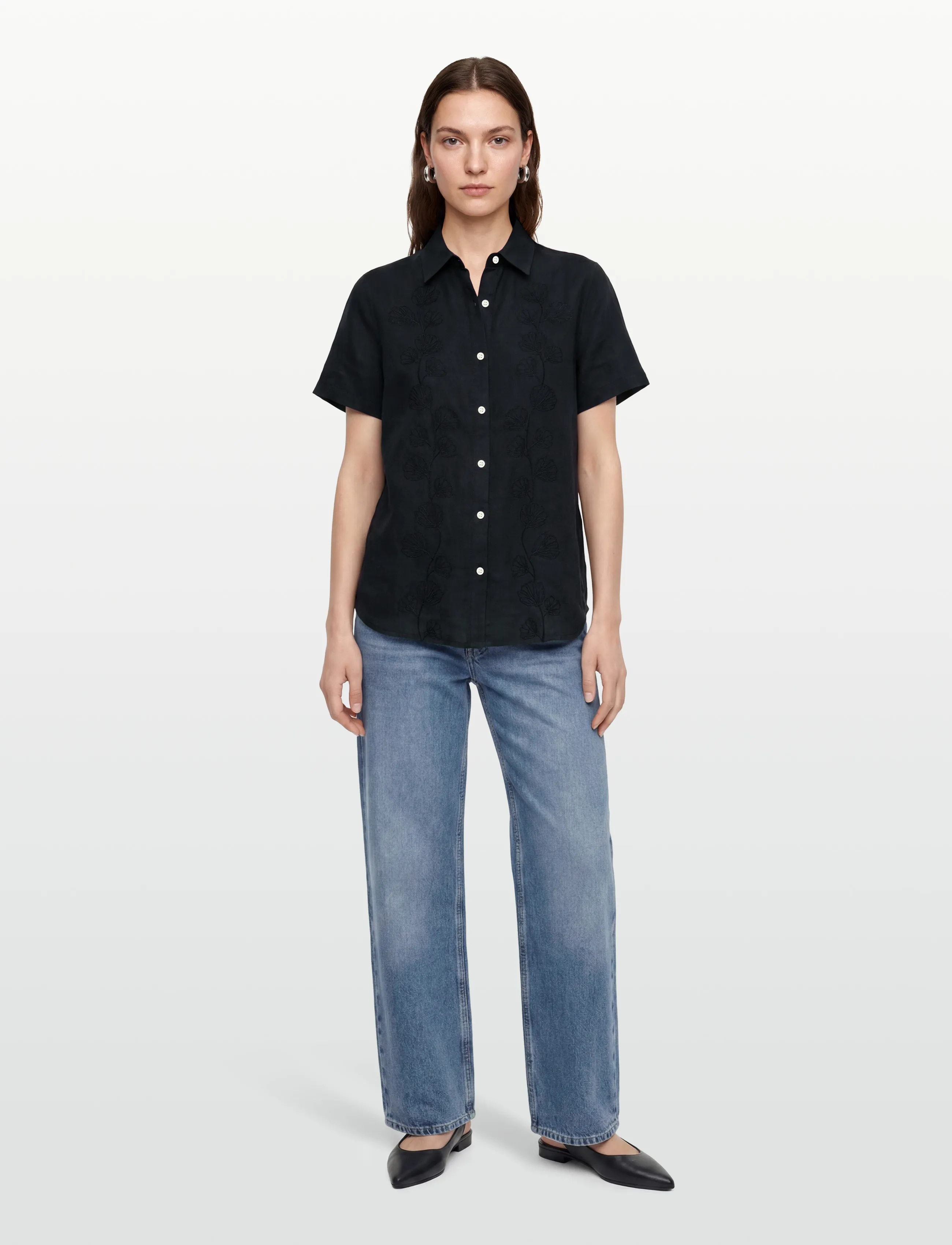 Lexington Clothing - Sandra Linen Shirt - hørskjorter - black - 0