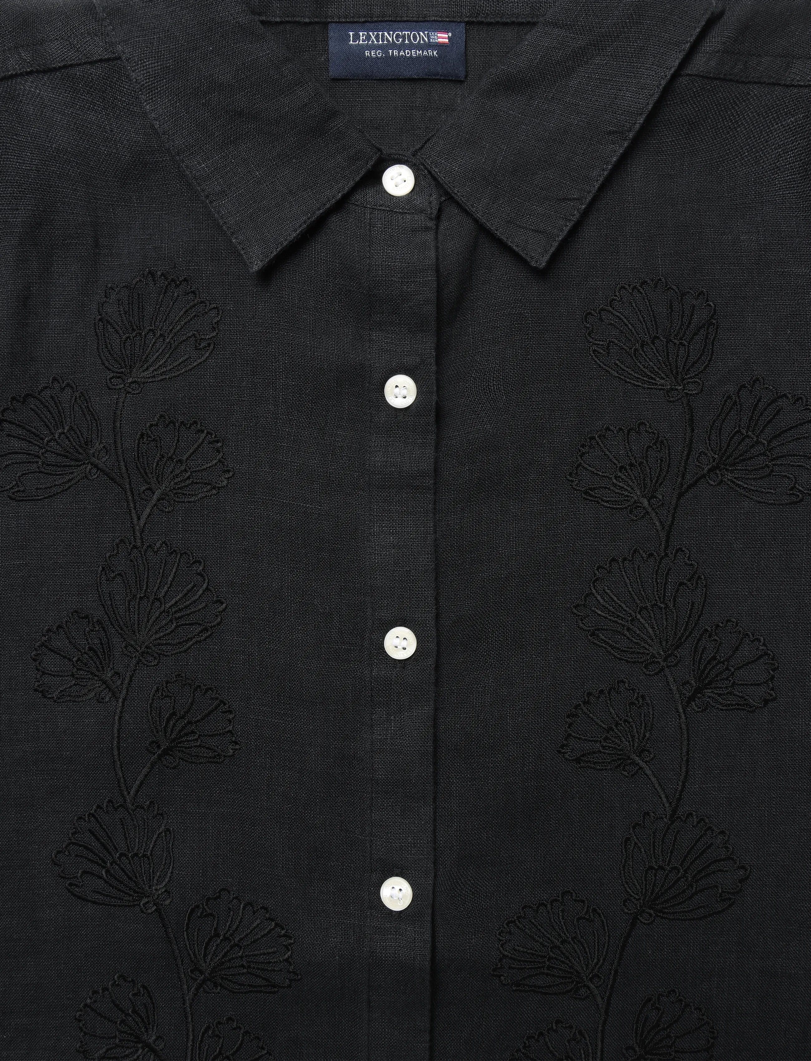 Lexington Clothing - Sandra Linen Shirt - hørskjorter - black - 5
