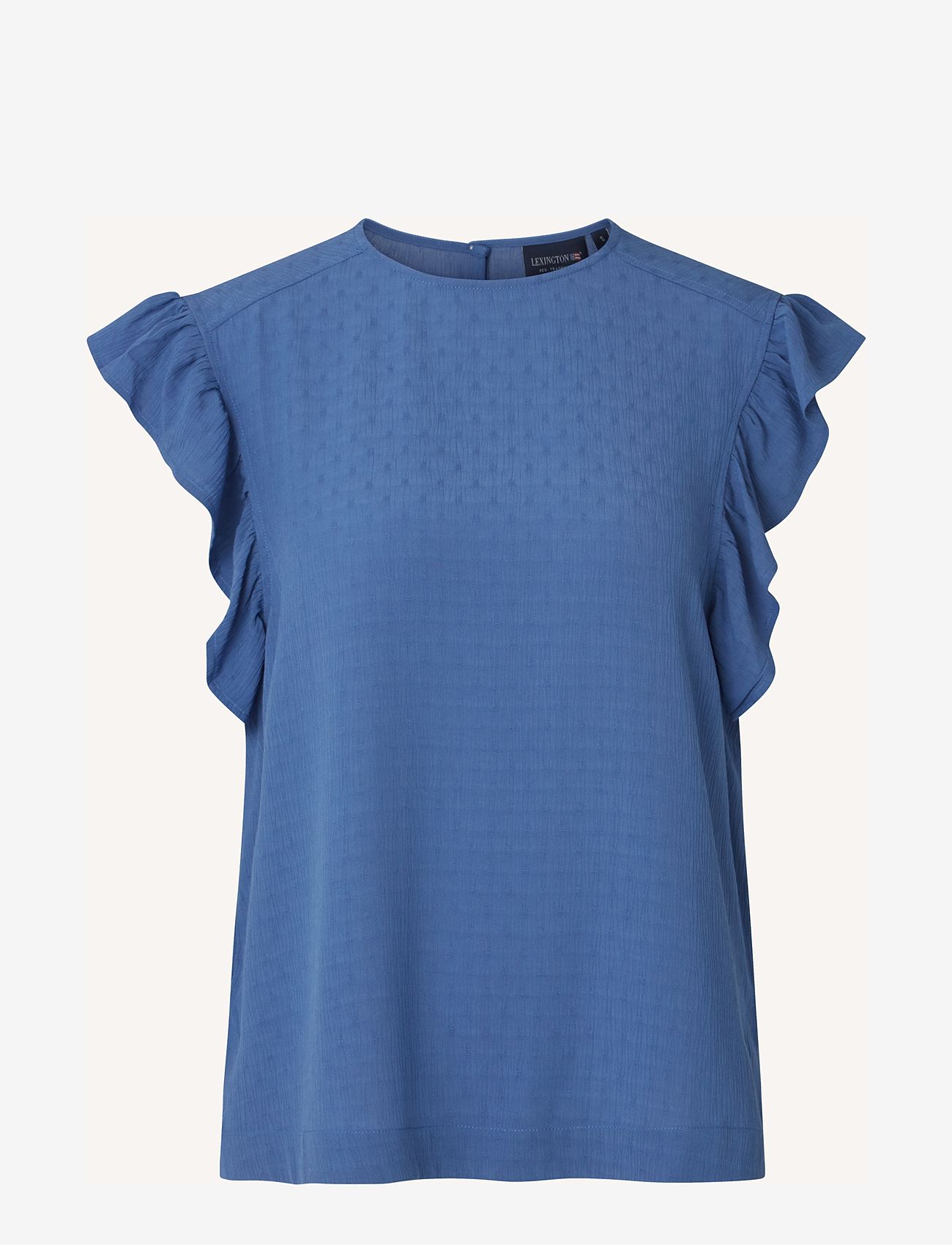 Lexington Clothing - Joelle Viscose Dobby Blouse - blouses korte mouwen - blue - 0