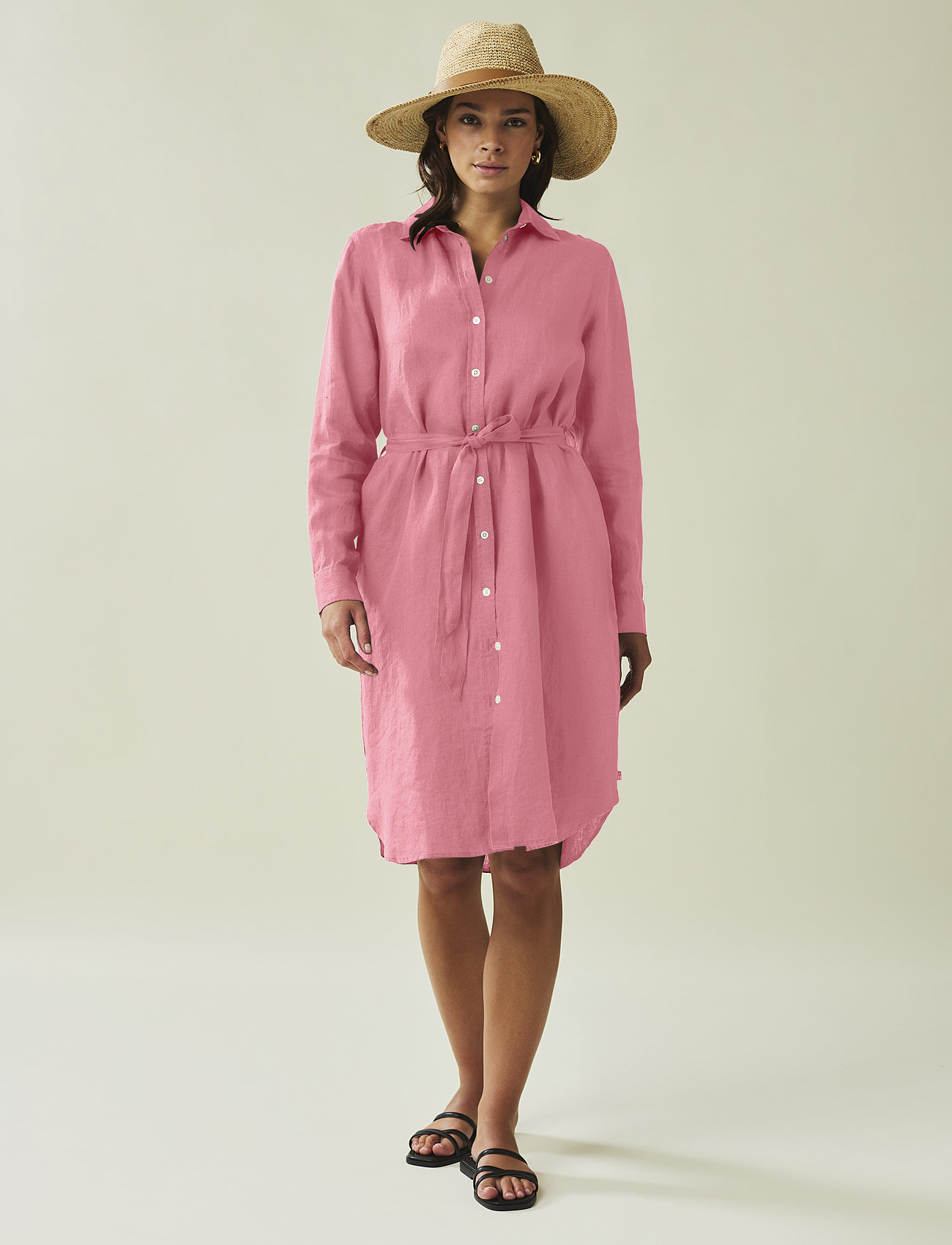 Lexington Clothing - Isa Linen Shirt Dress - shirt dresses - pink - 0