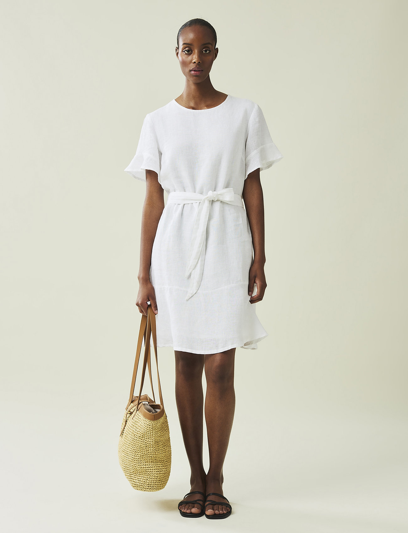 Lexington Clothing - Meghan Linen Dress - sommarklänningar - white - 1
