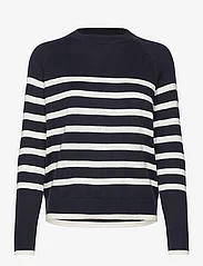 Lexington Clothing - Freya Cotton/Cashmere Sweater - neulepuserot - dk blue/white stripe - 1