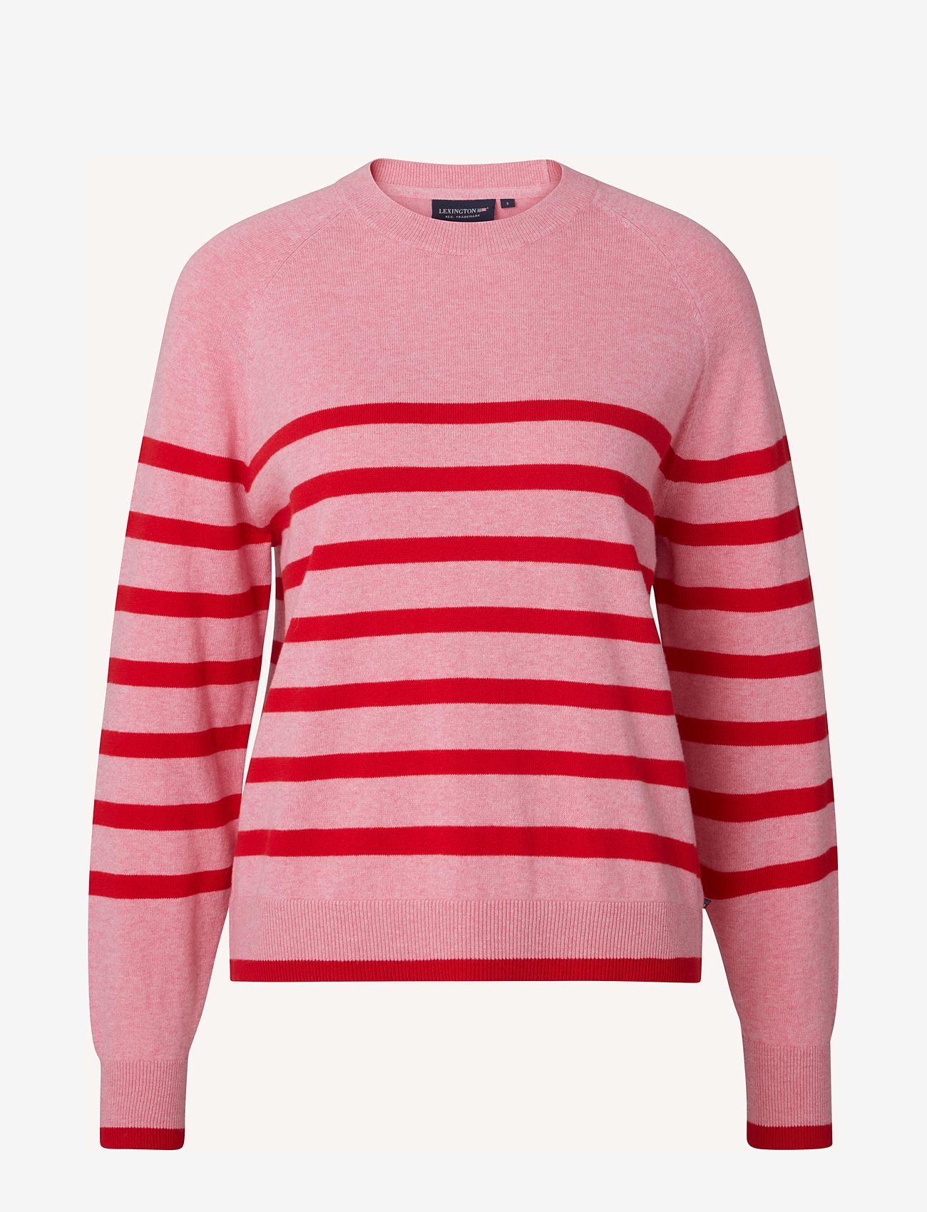 Lexington Clothing - Freya Cotton/Cashmere Sweater - neulepuserot - pink/red stripe - 0