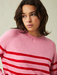 Lexington Clothing - Freya Cotton/Cashmere Sweater - neulepuserot - pink/red stripe - 3