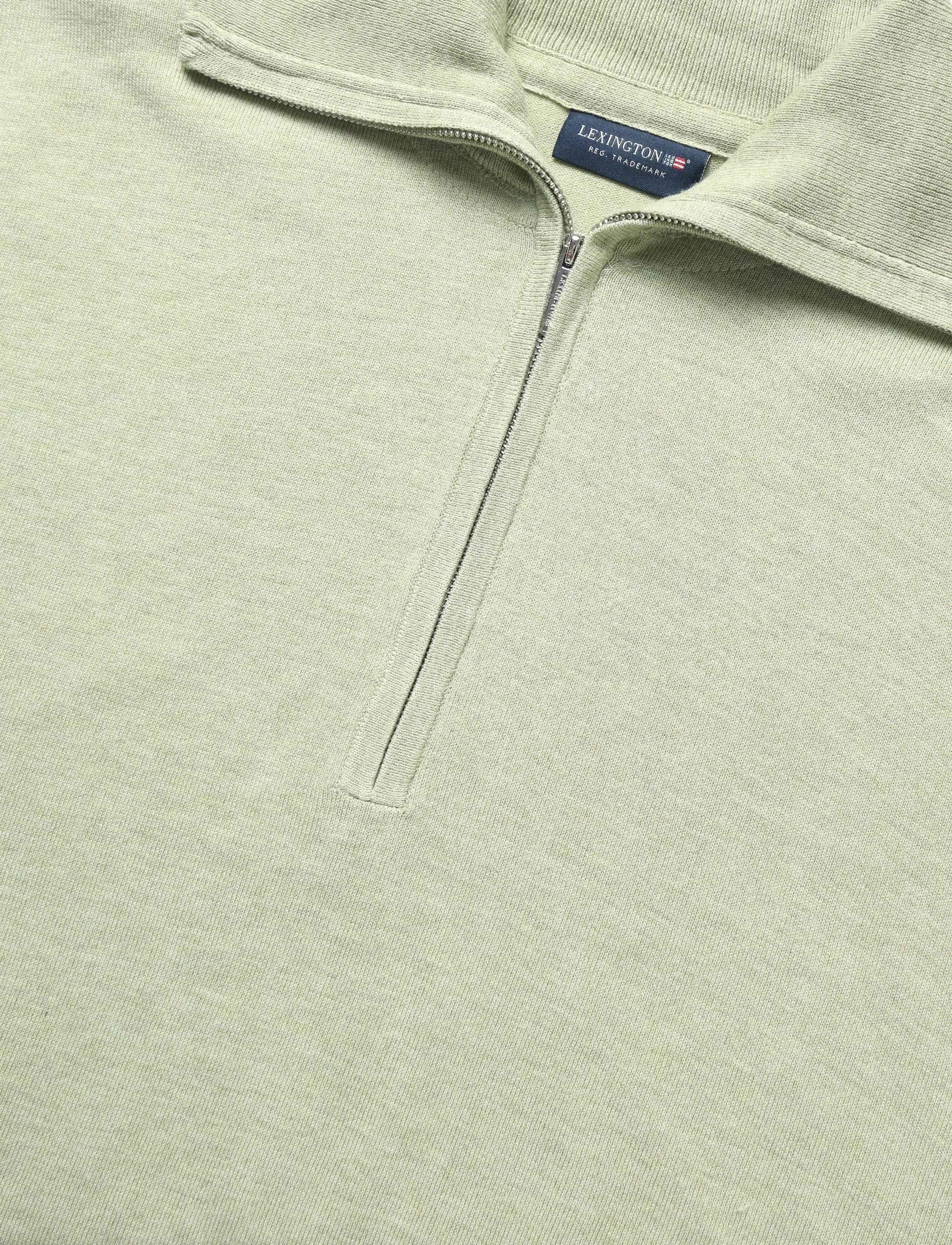 Lexington Clothing - Reagan Knitted Half Zip Sweater - džemprid - light green melange - 5