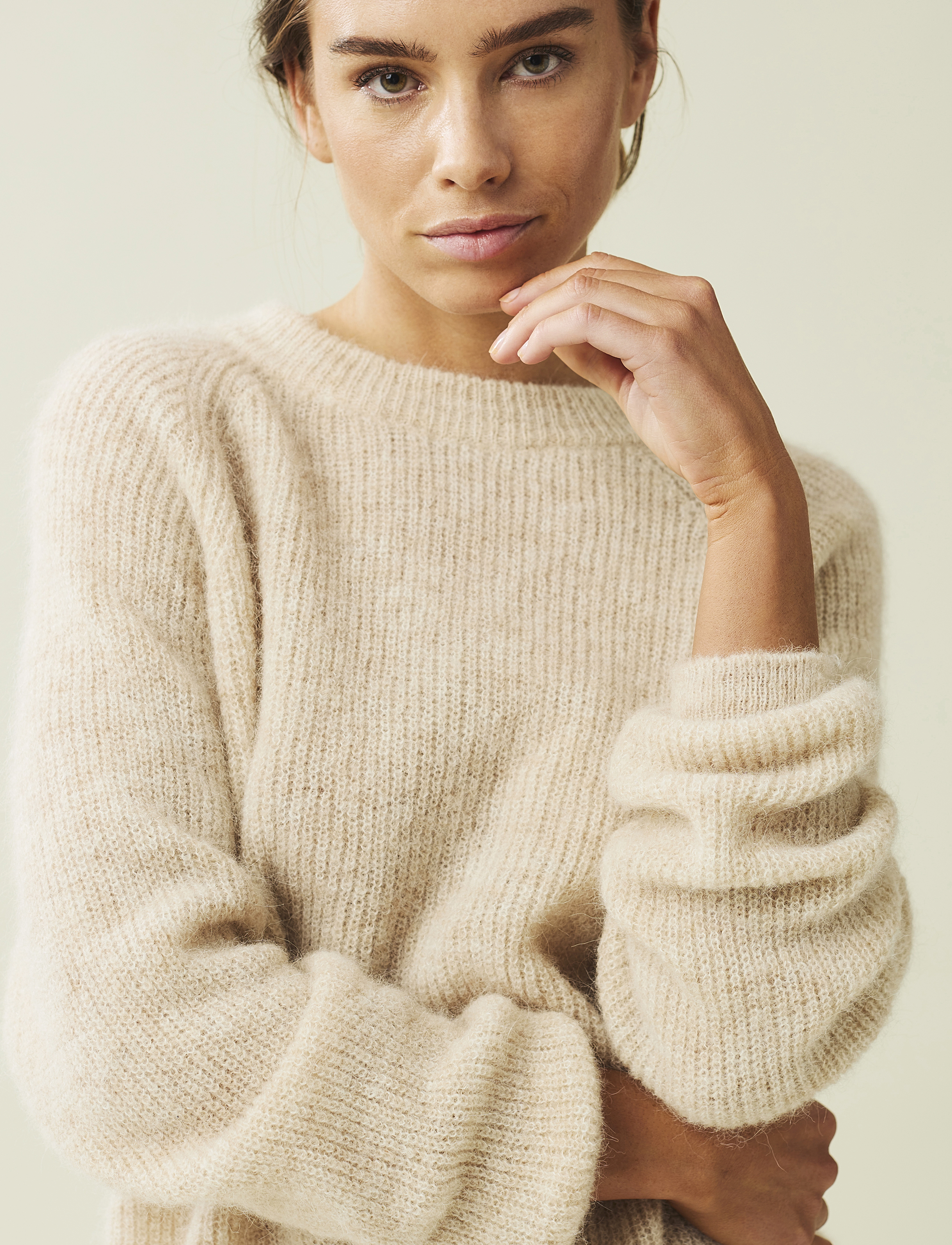 Lexington Clothing - Siri Alpaca Blend Sweater - light beige melange - 4
