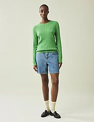 Lexington Clothing - Marline Organic Cotton Cable Knitted Sweater - strikkegensere - green - 1