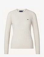 Marline Organic Cotton Cable Knitted Sweater - WHITE