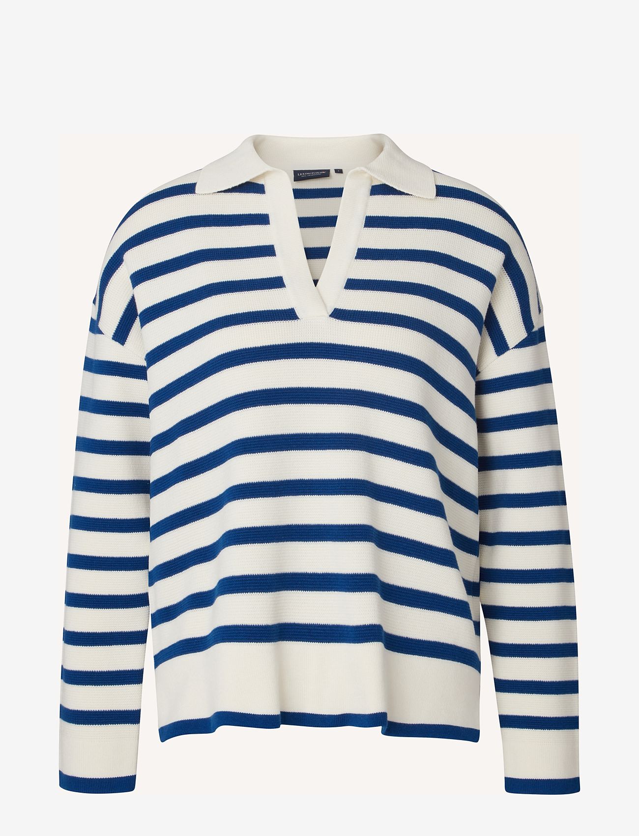 Lexington Clothing - Peyton Full Milano Knitted Sweater - strikkegensere - blue/white stripe - 0