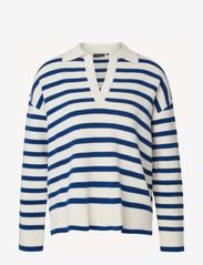 Lexington Clothing - Peyton Full Milano Knitted Sweater - strikkegensere - blue/white stripe - 0