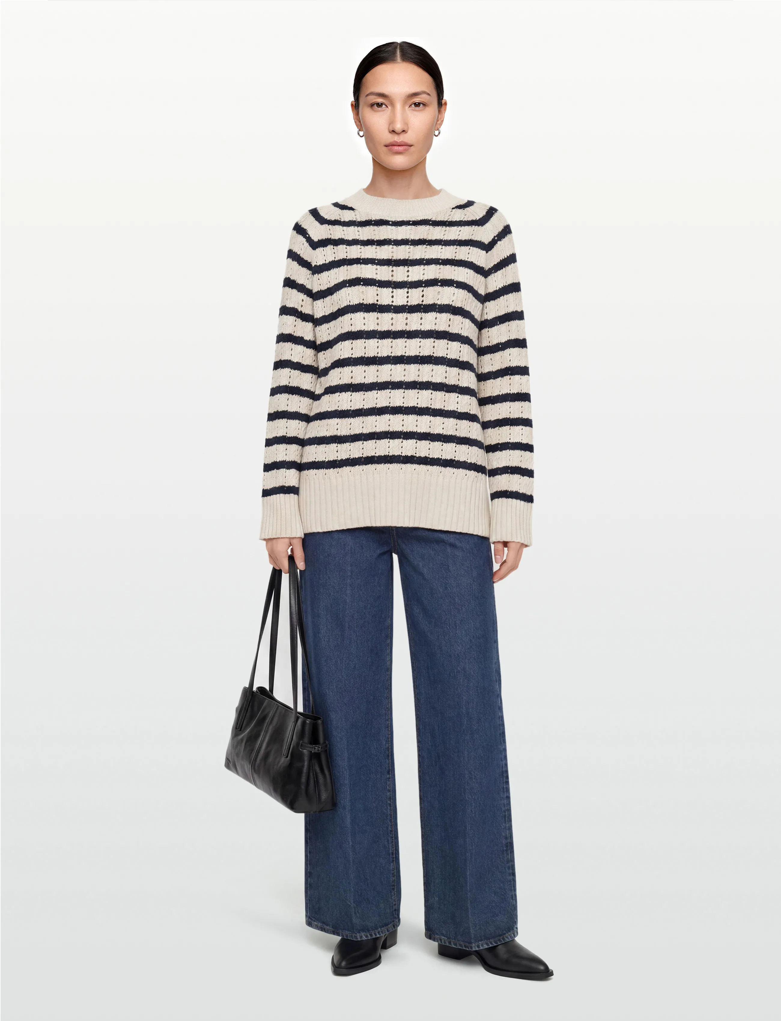 Lexington Clothing - Athena Cable Knit Sweater - trøjer - blue/white stripe - 0