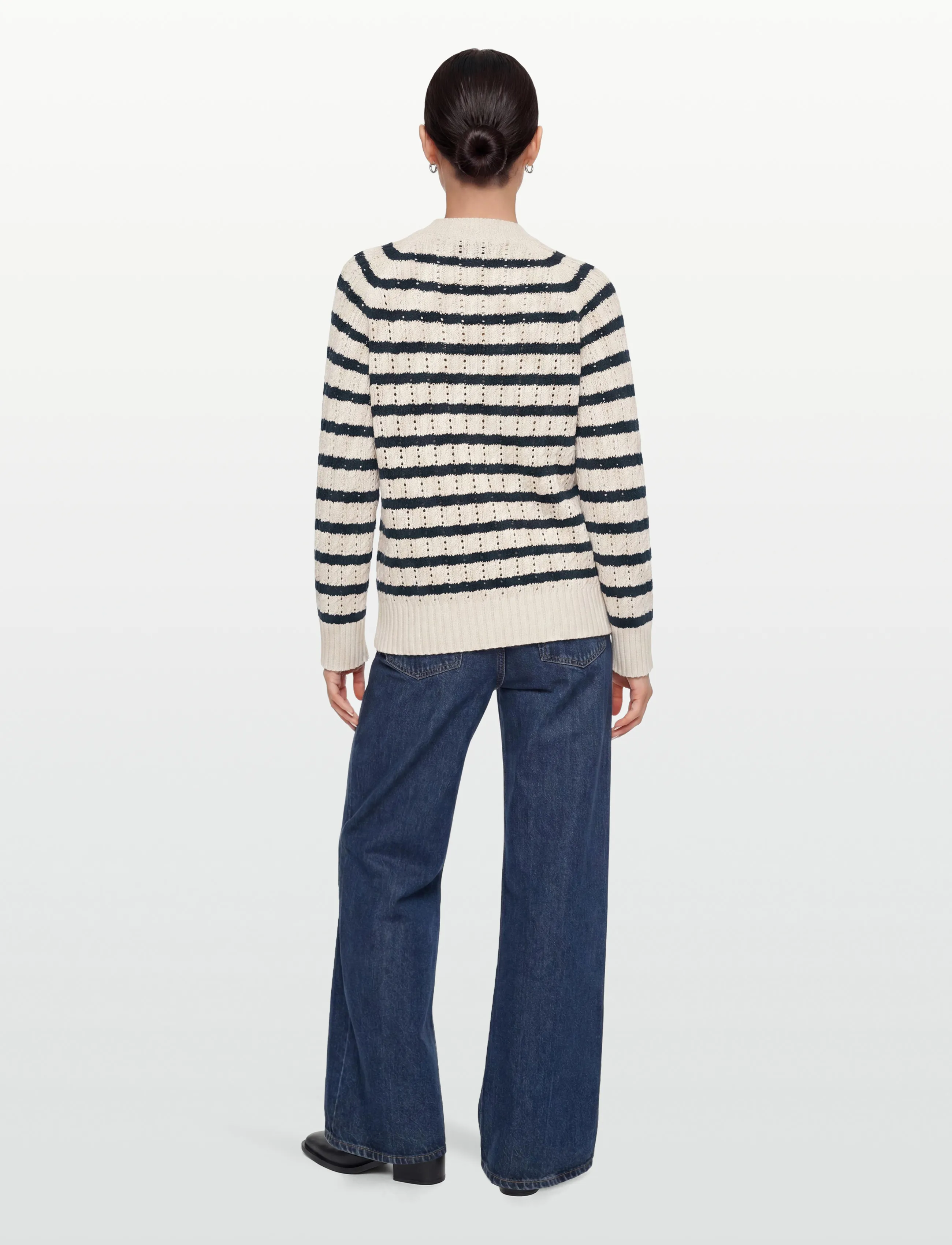 Lexington Clothing - Athena Cable Knit Sweater - trøjer - blue/white stripe - 4