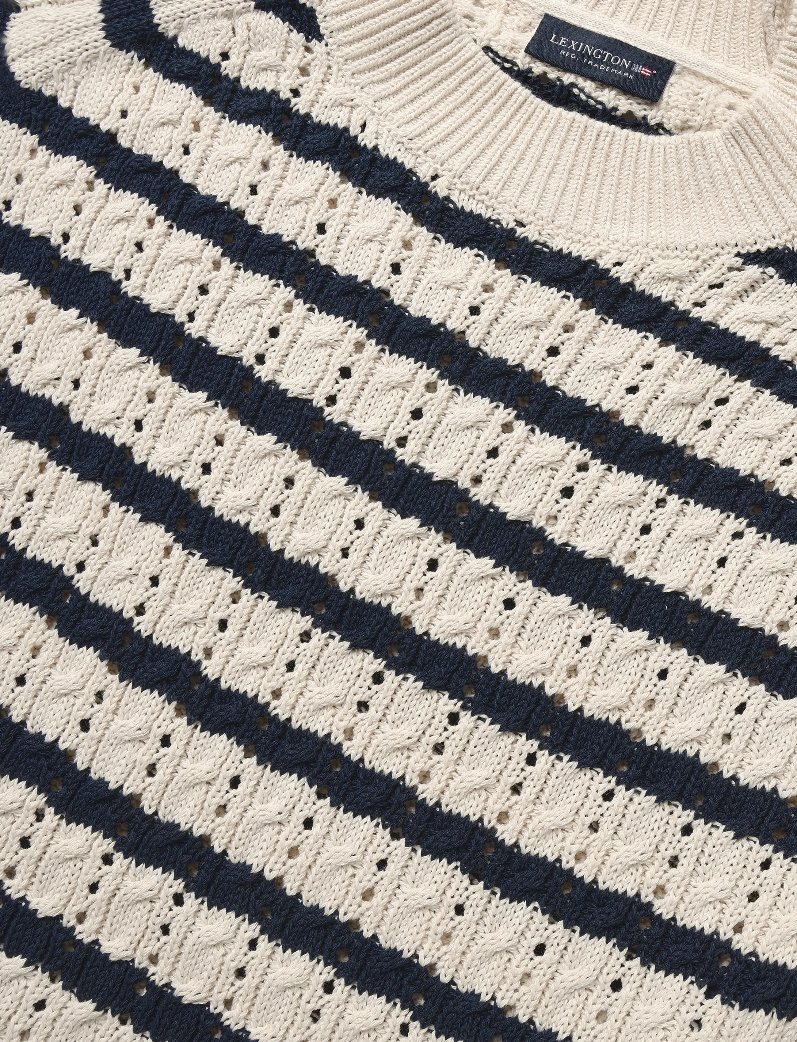 Lexington Clothing - Athena Cable Knit Sweater - trøjer - blue/white stripe - 5
