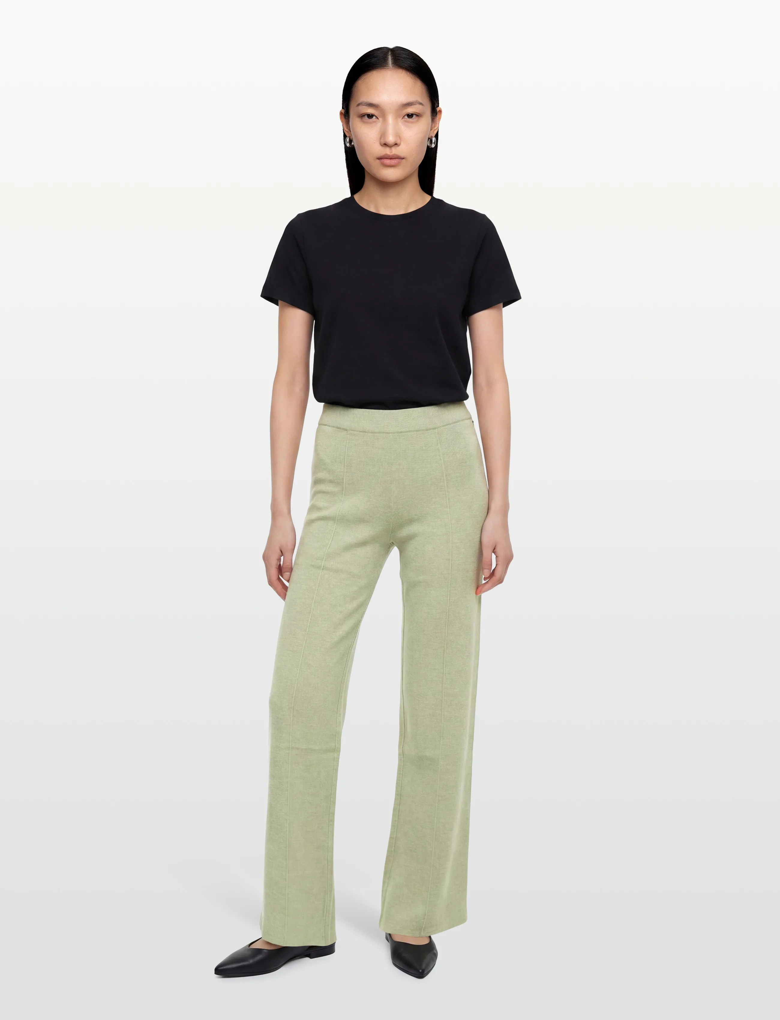 Lexington Clothing Everly Knitted Pants - Bukser med lige ben - LIGHT GREEN MELANGE / green