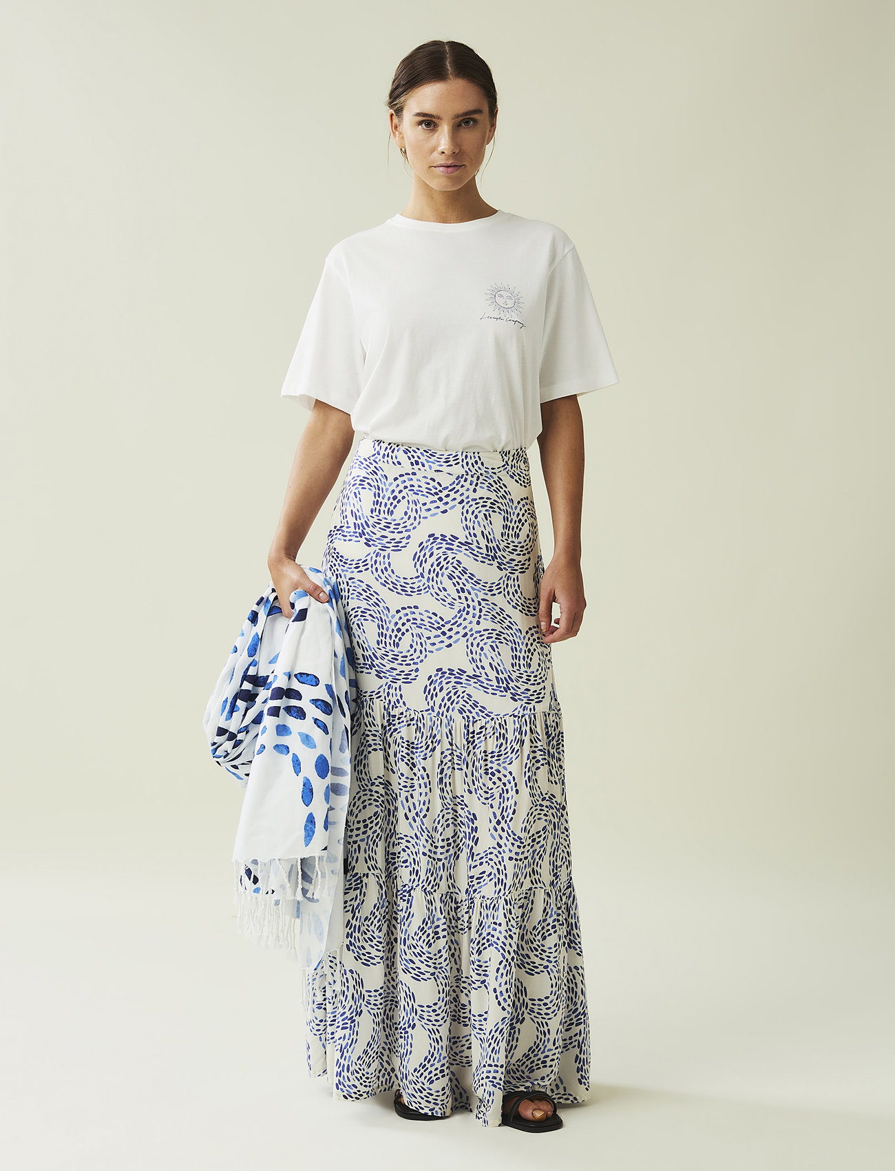 Lexington Clothing - Melissa Dot Print Maxi Skirt - maxikjolar - blue print - 1