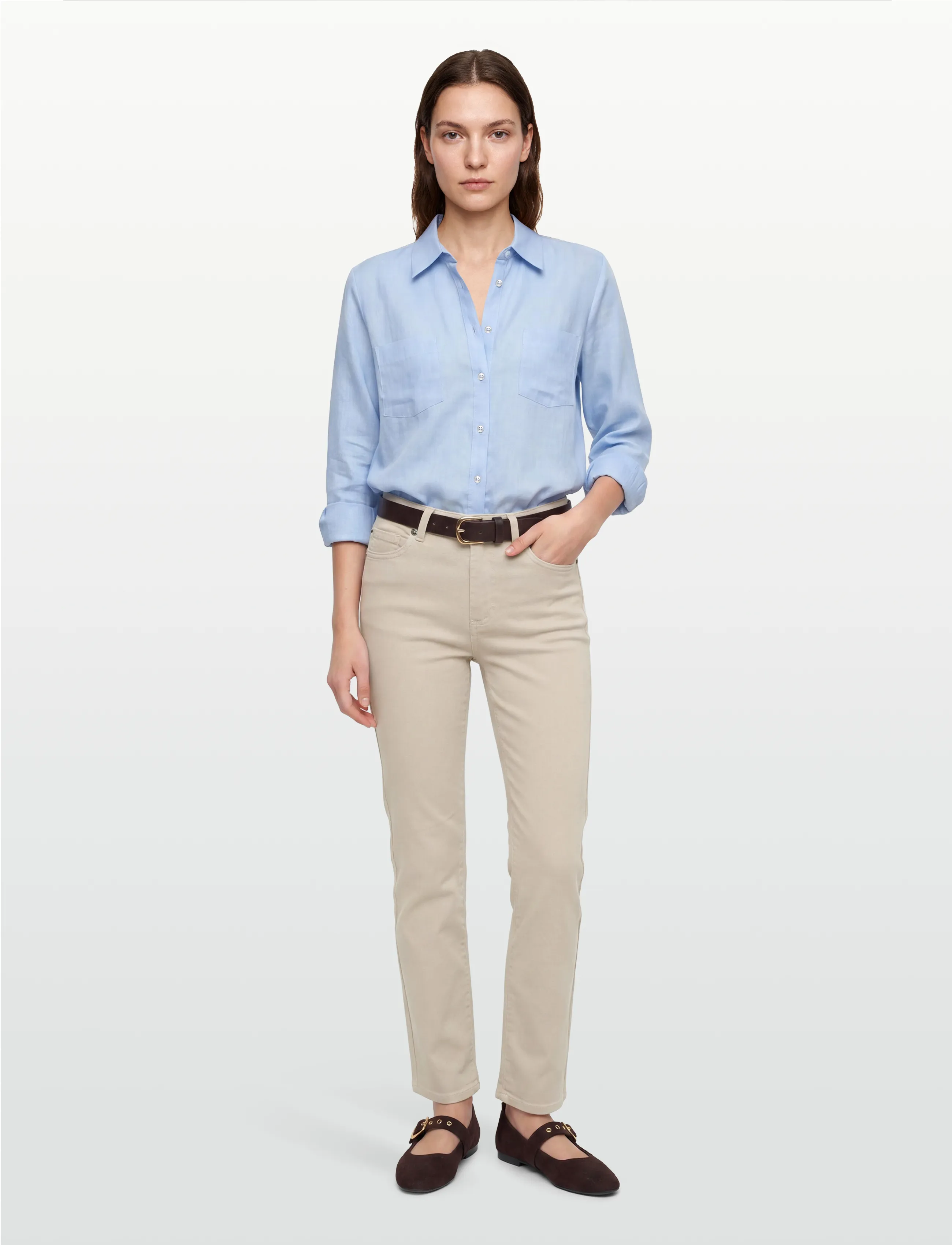 Lexington Clothing - Natalia High-Rise Straight-Leg Jeans - sirge säärega teksad - light beige - 0