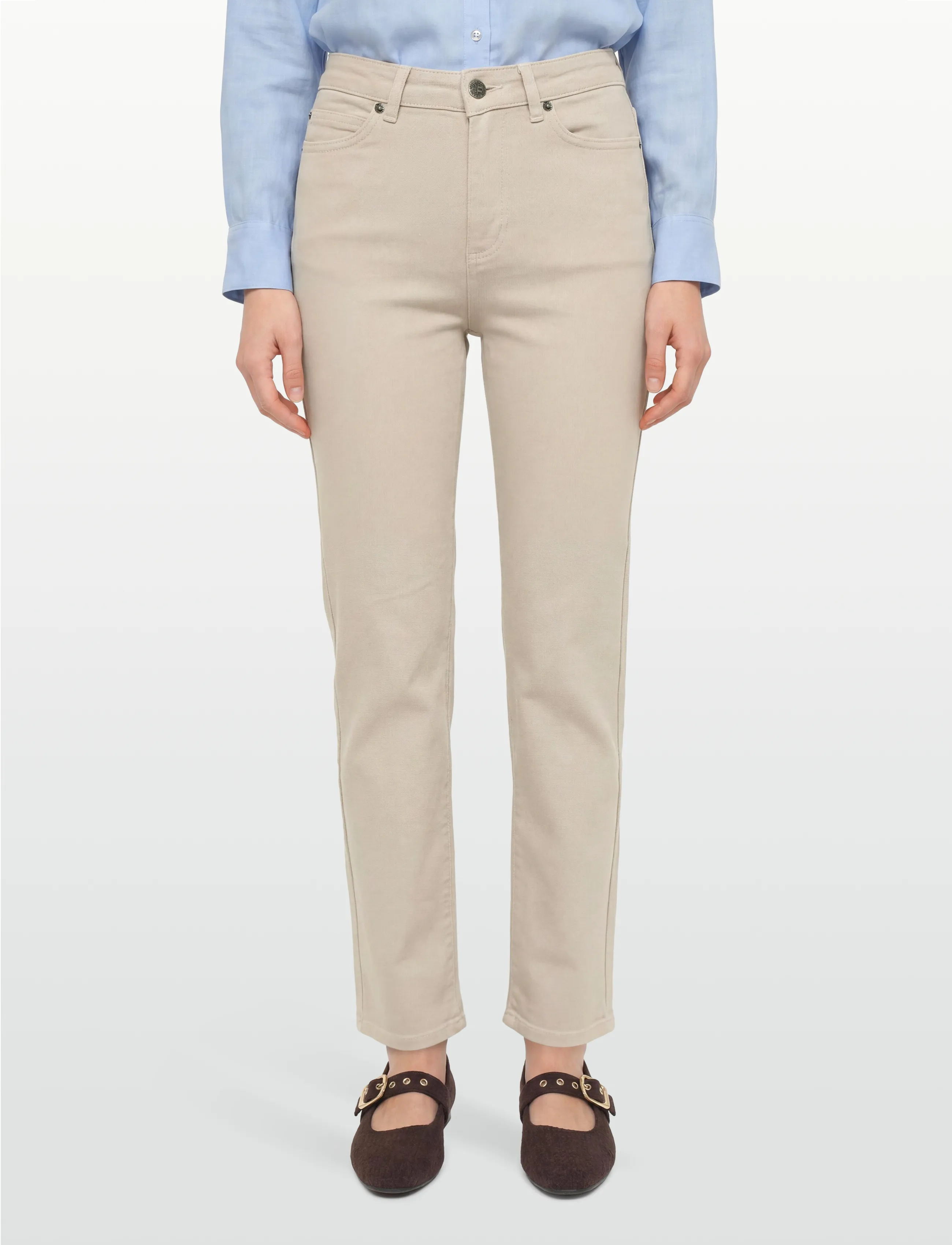Lexington Clothing - Natalia High-Rise Straight-Leg Jeans - sirge säärega teksad - light beige - 3
