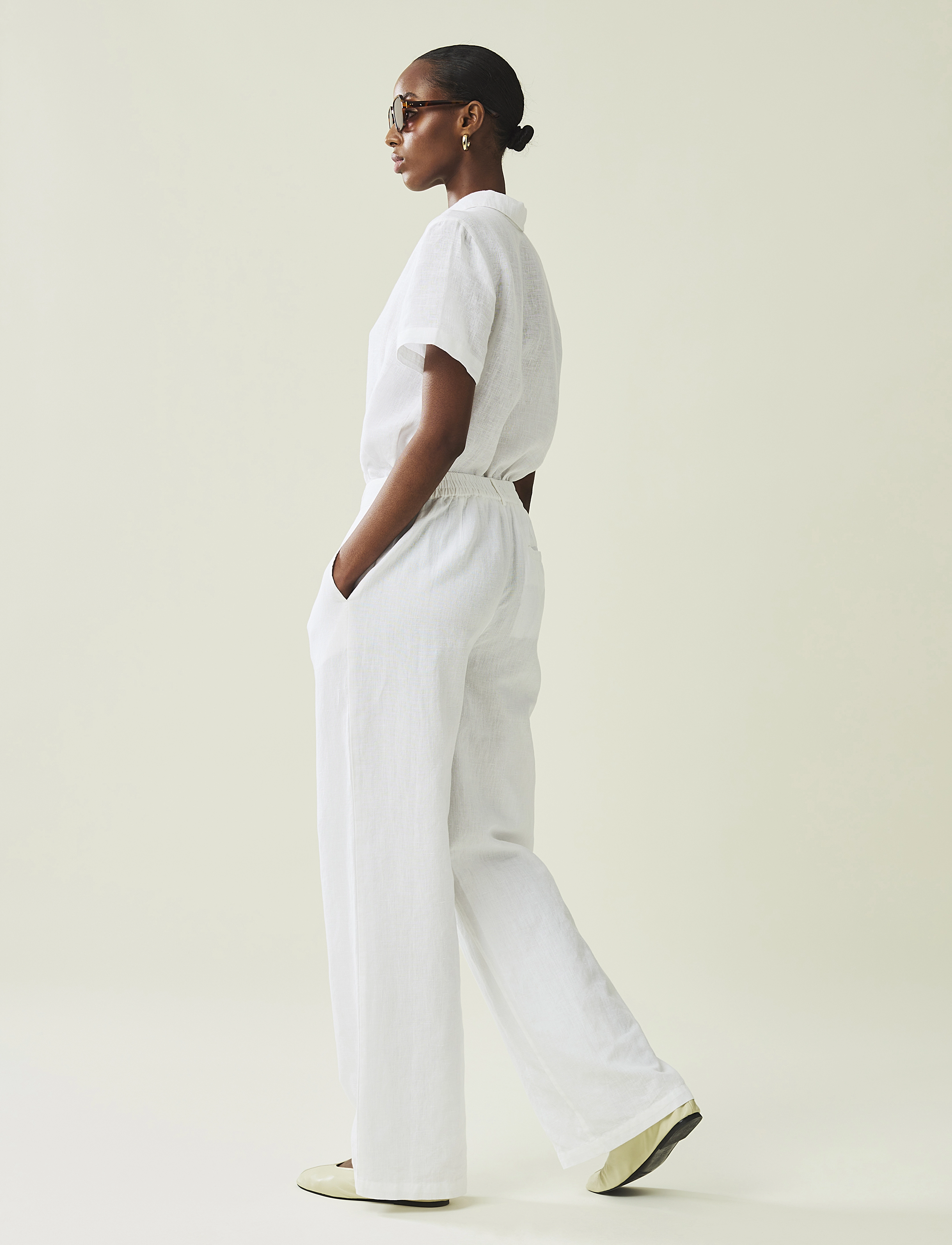 Lexington Clothing - Cleo Linen/Cotton Blend Pants - white - 2