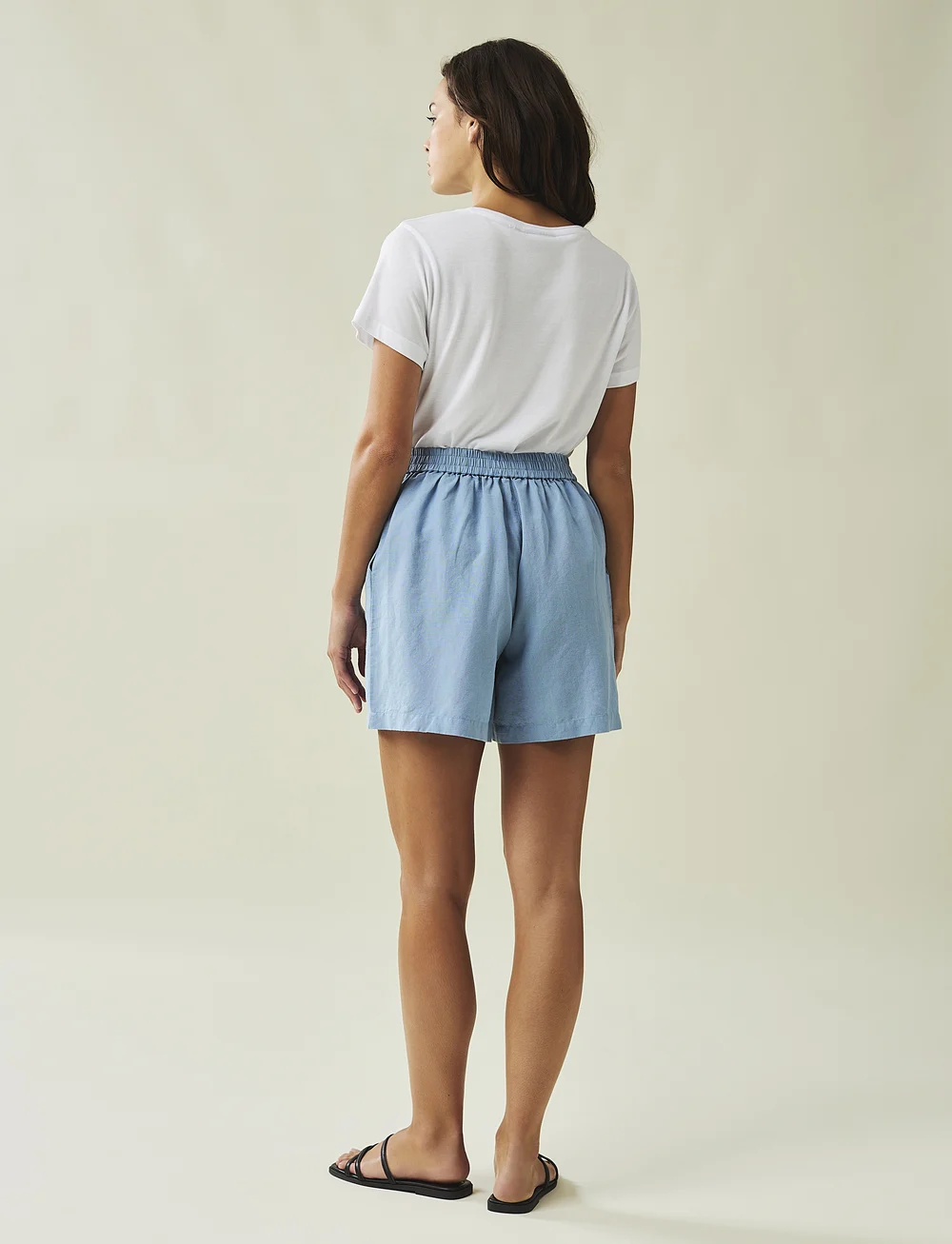 Lexington Clothing - Ruby Linen Blend Shorts - hørshorts - blue - 3