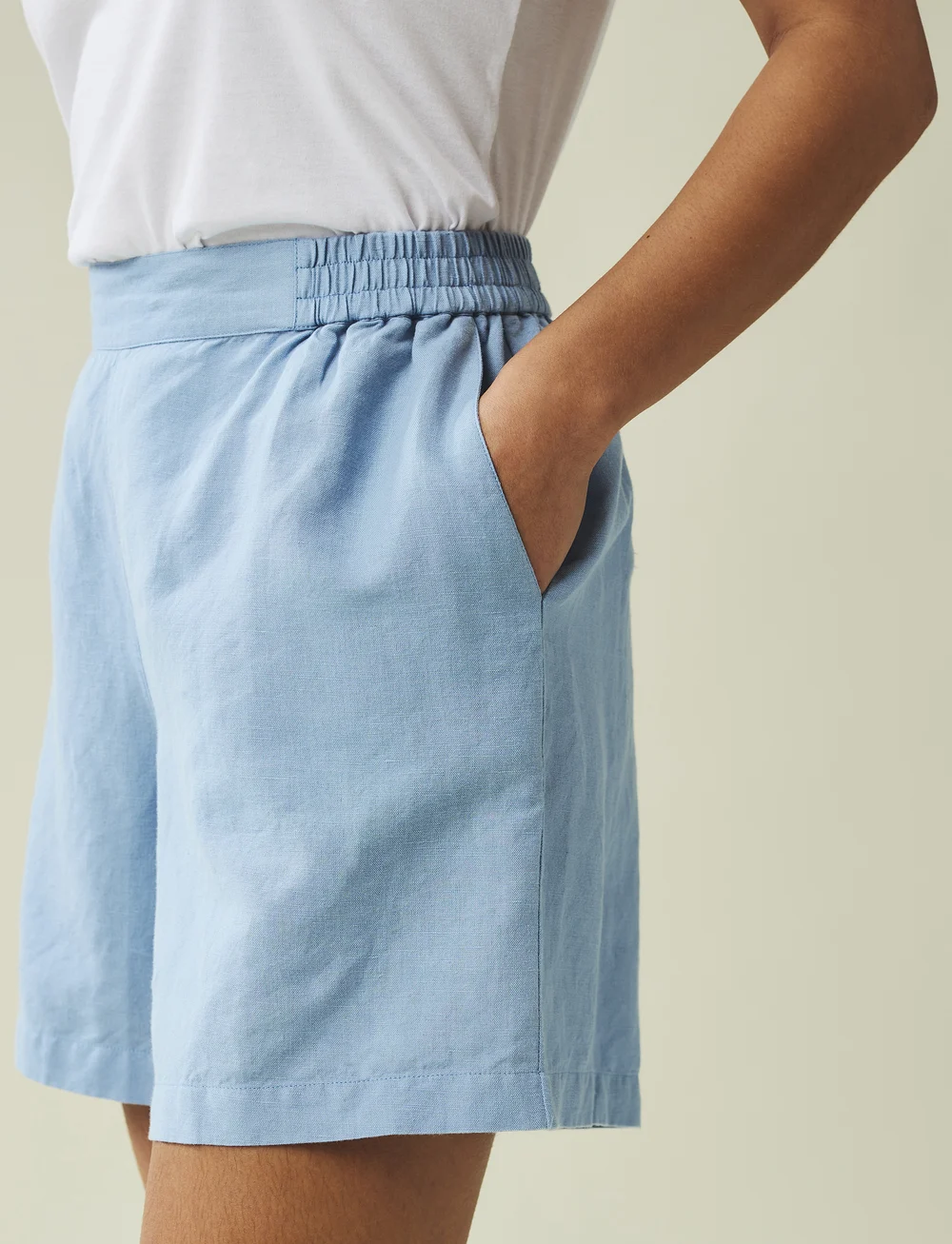 Lexington Clothing - Ruby Linen Blend Shorts - hørshorts - blue - 4