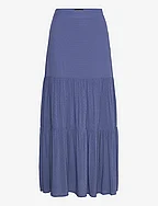 Melissa Dobby Viscose Maxi Skirt - BLUE