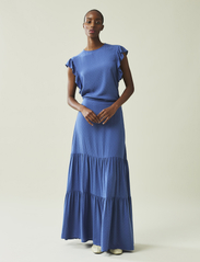 Lexington Clothing - Melissa Dobby Viscose Maxi Skirt - maxi nederdele - blue - 2