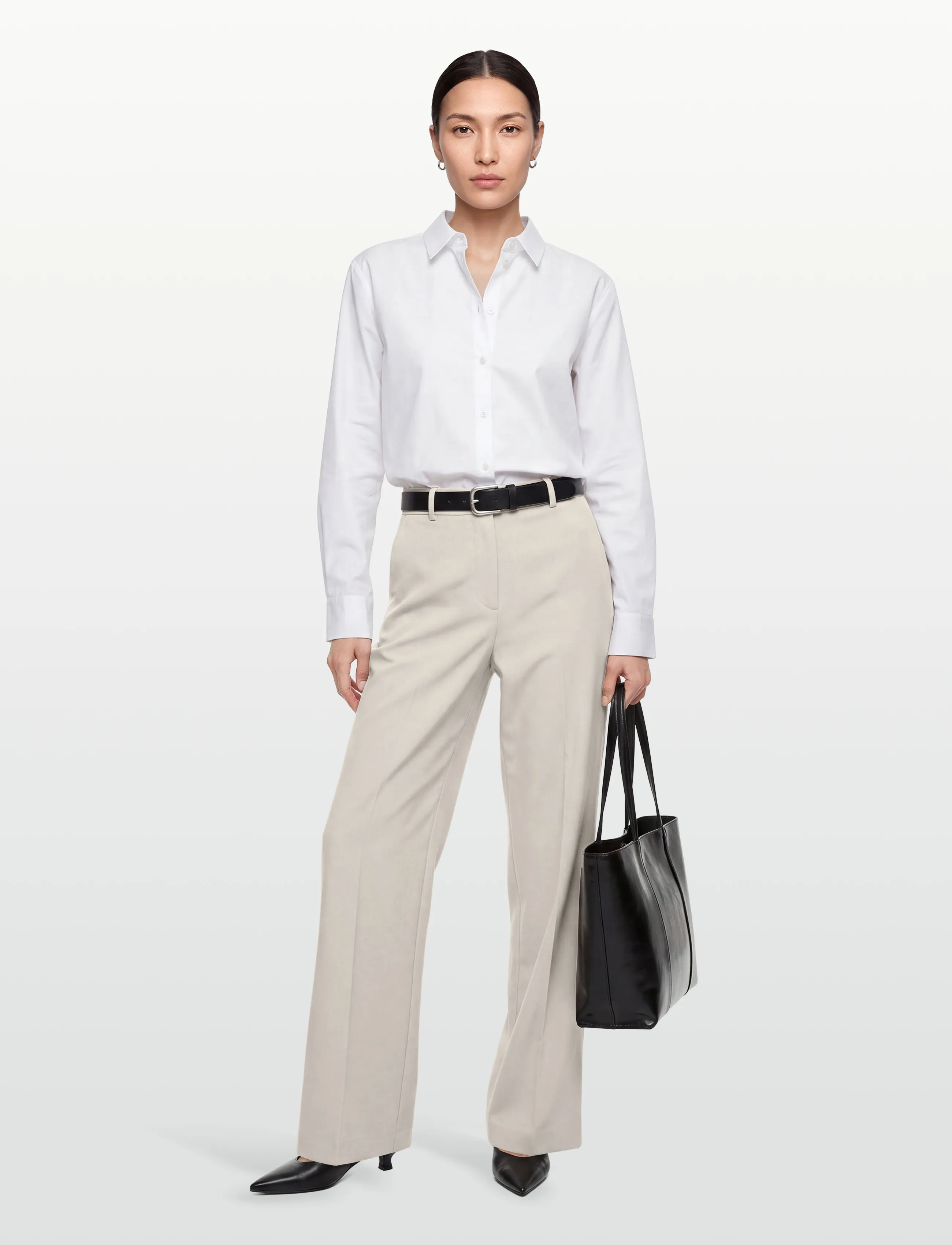Lexington Clothing Kennedy Lyocell Blend Wide-Leg Tailored Pants - Puvunhousut - LIGHT GRAY / grey