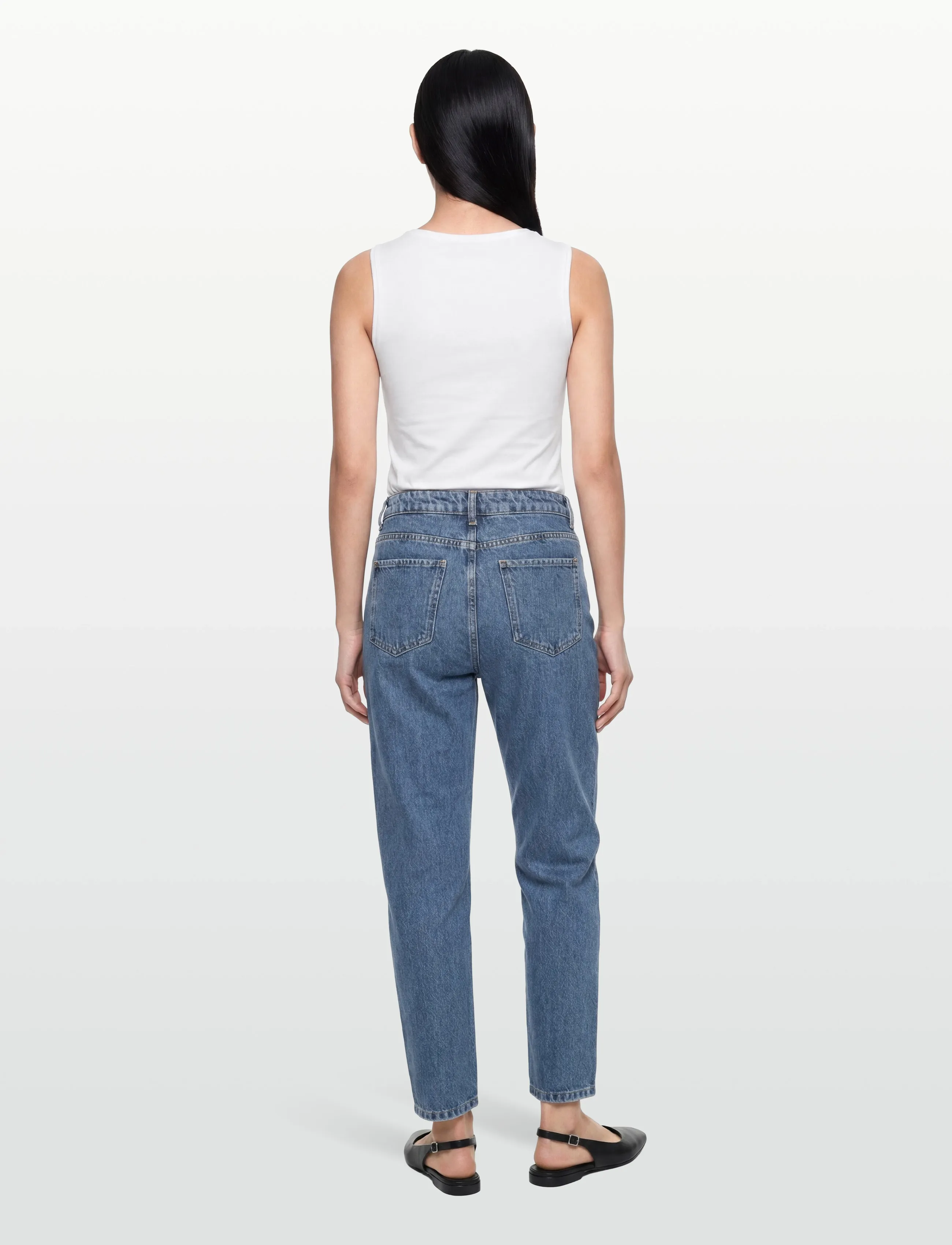 Lexington Clothing - Ashlynn High-Rise Tapered-Leg Jeans - tapered jeans - medium blue denim - 4