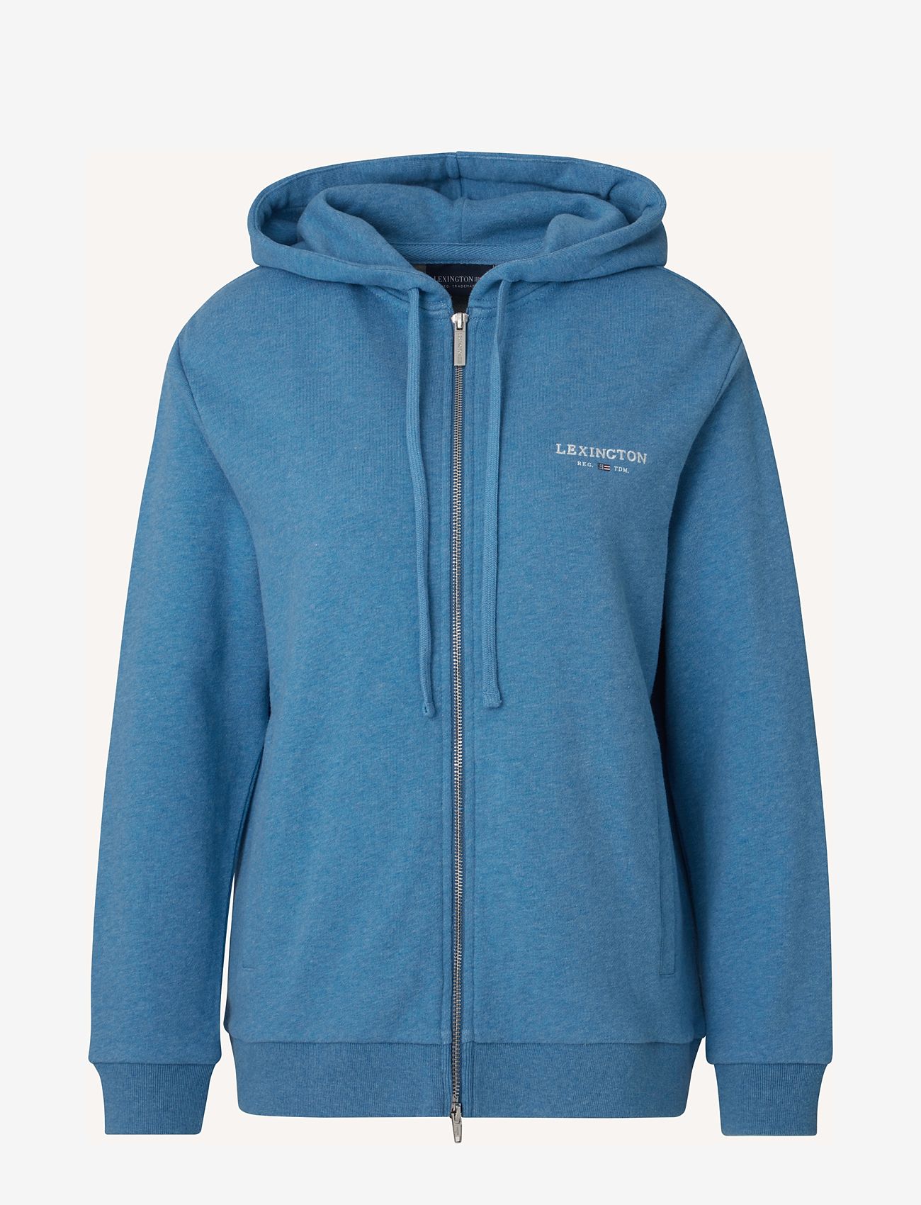 Lexington Clothing - Chloe Zip Hood - hoodies - blue melange - 0