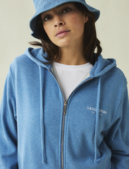 Lexington Clothing - Chloe Zip Hood - hoodies - blue melange - 3