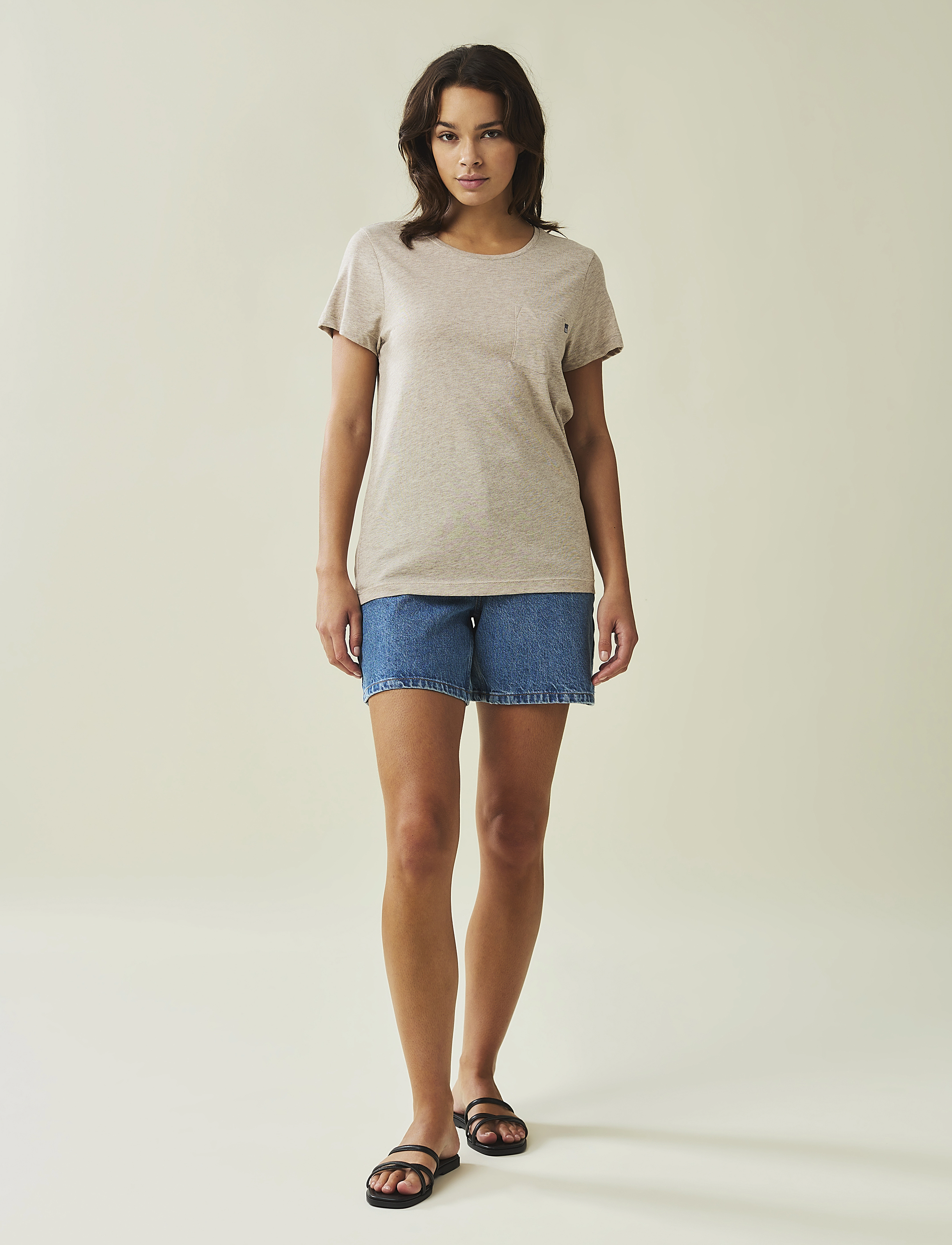 Lexington Clothing - Ashley Jersey Tee - beige melange - 1