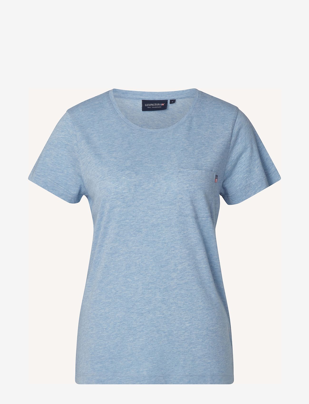 Lexington Clothing - Ashley Jersey Tee - t-paidat - light blue melange - 0