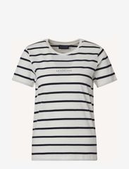 Lexington Clothing - Vanessa Organic Cotton Tee - t-shirts - white/blue stripe - 0
