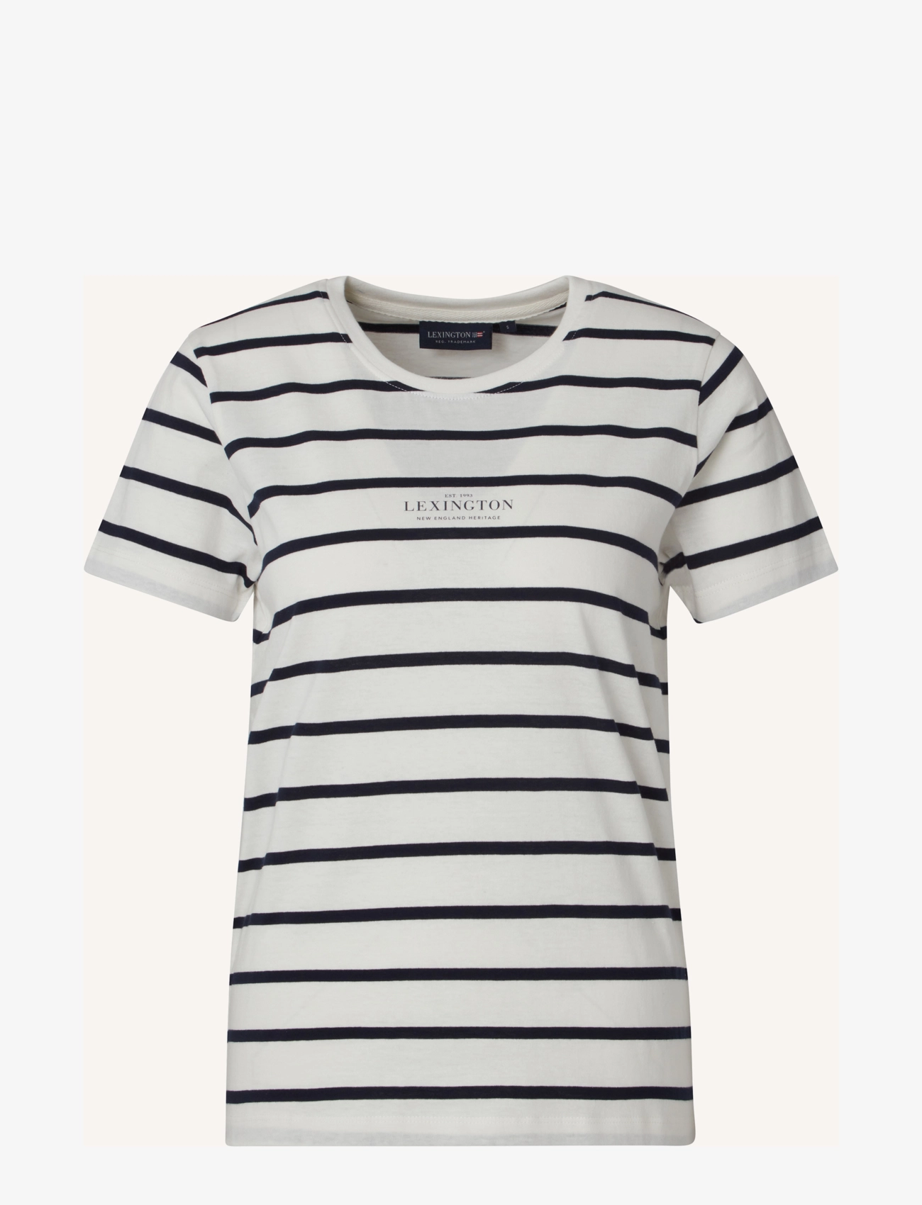Lexington Clothing - Vanessa Organic Cotton Tee - white/blue stripe - 1