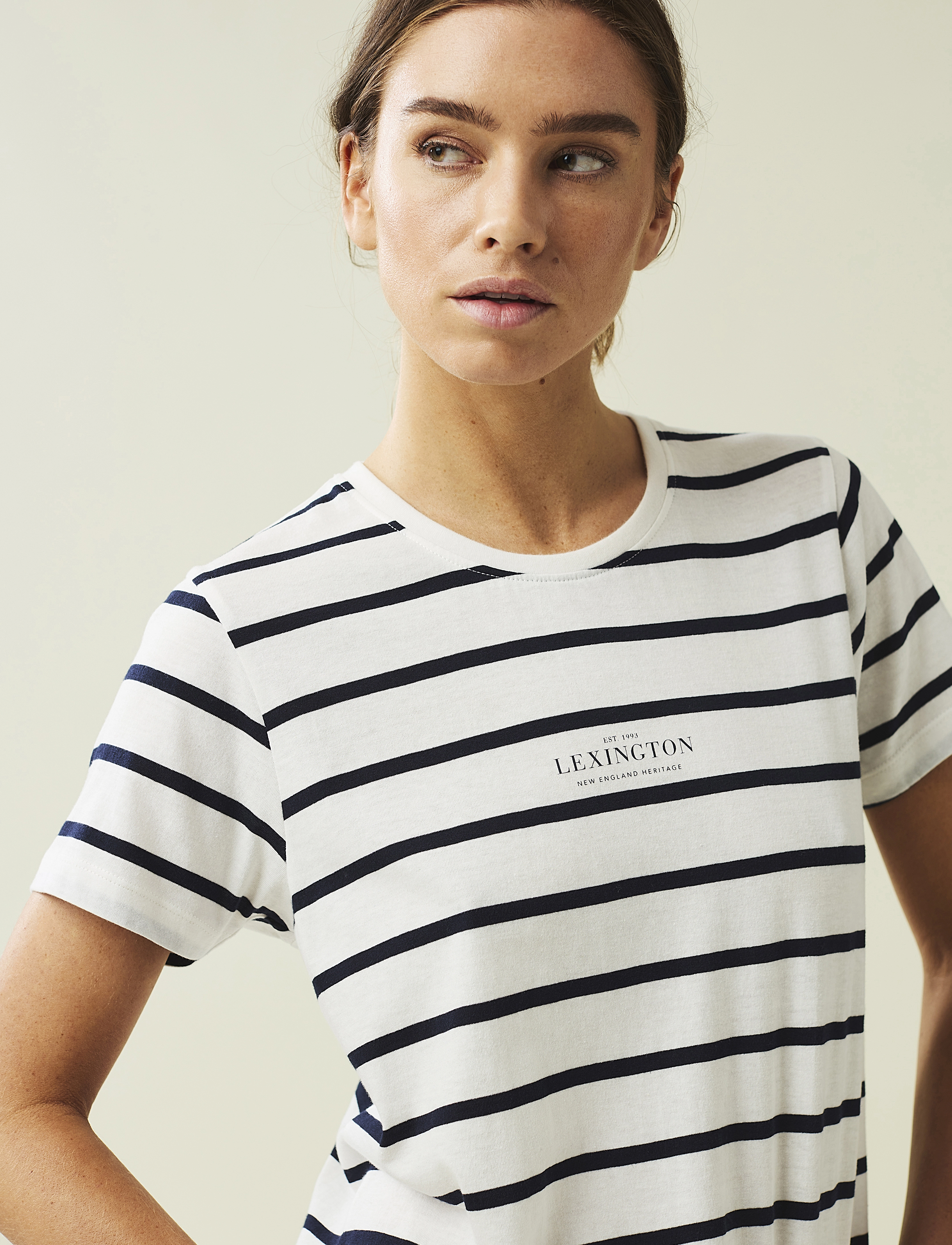 Lexington Clothing - Vanessa Organic Cotton Tee - white/blue stripe - 3