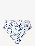 Sara High-Waisted Printed Bikini Bottom - BLUE PRINT