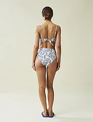 Lexington Clothing - Sara High-Waisted Printed Bikini Bottom - high waist bikini bottoms - blue print - 2