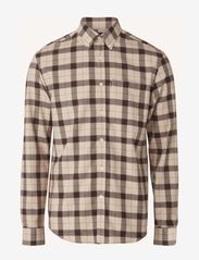 Casual Flannel Check B.D Shirt - BROWN CHECK