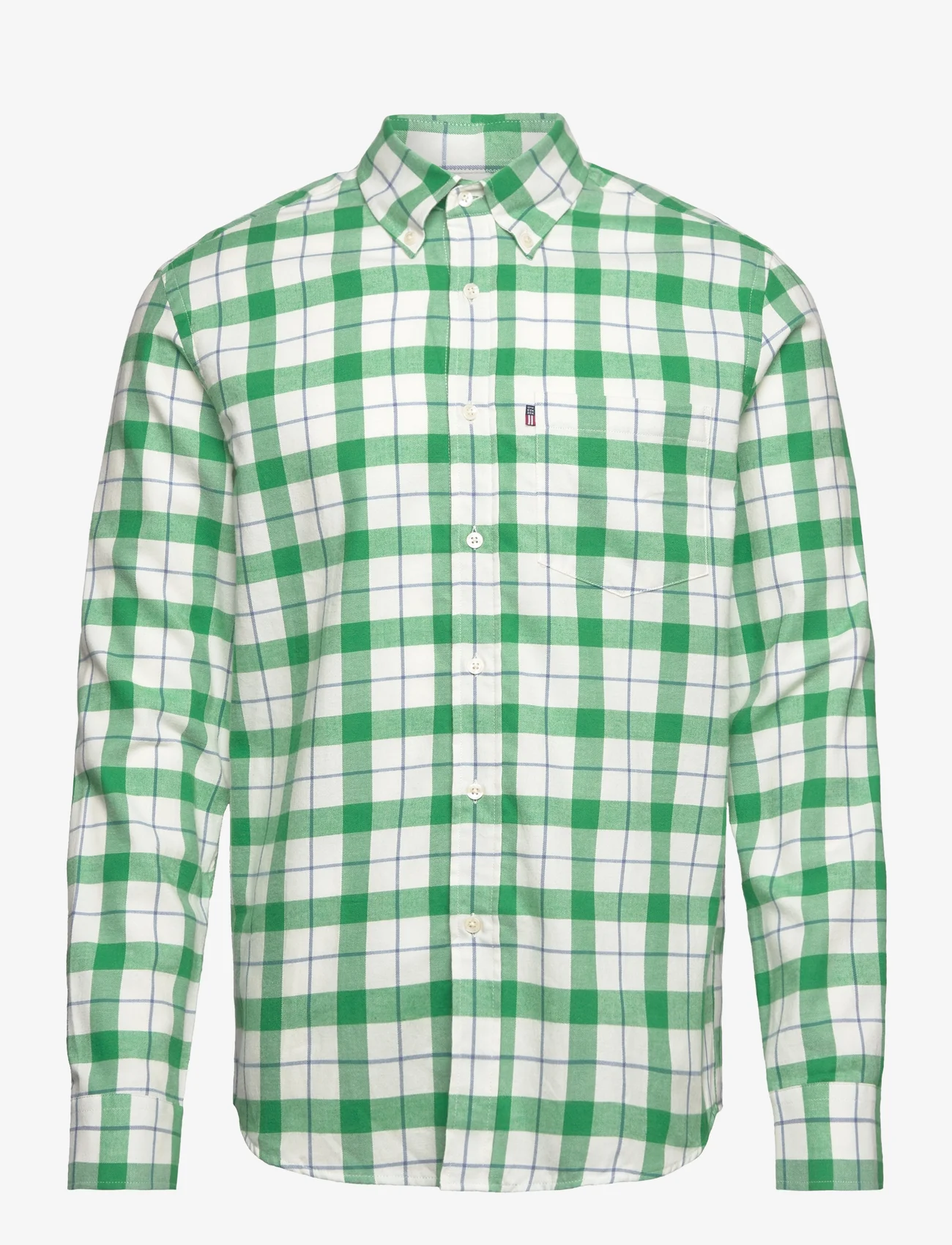 Lexington Clothing - Casual Flannel Check B.D Shirt - checkered shirts - green/white check - 0