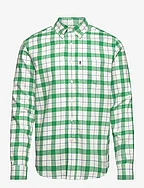 Casual Flannel Check B.D Shirt - GREEN/WHITE CHECK