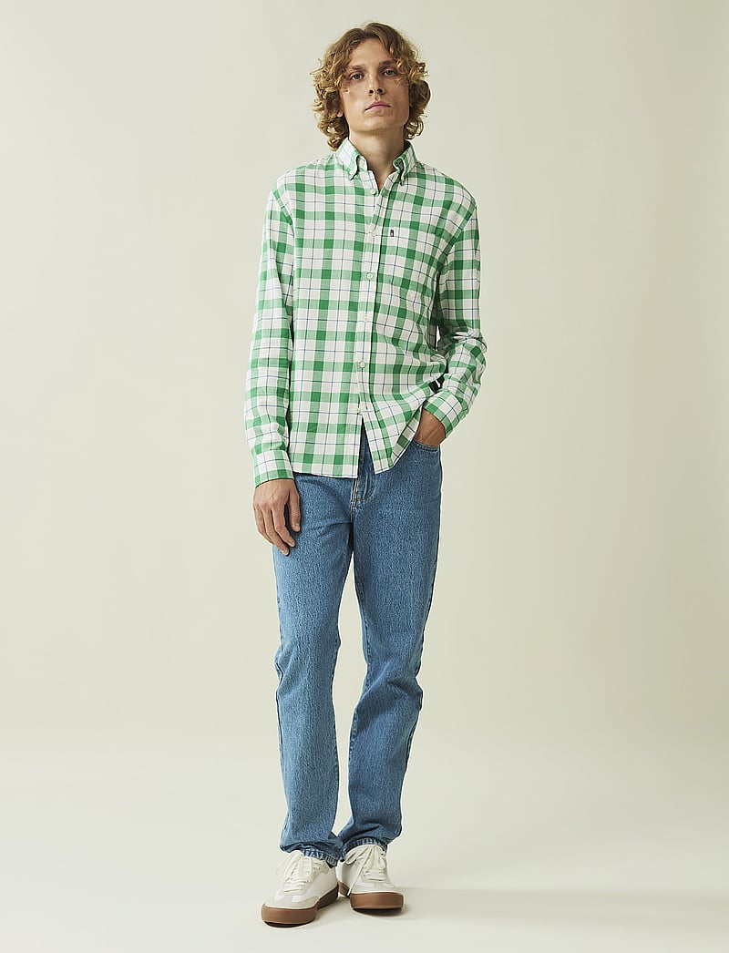 Lexington Clothing - Casual Flannel Check B.D Shirt - flanell-hemden - green/white check - 0