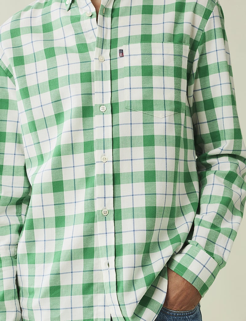 Lexington Clothing - Casual Flannel Check B.D Shirt - flanell-hemden - green/white check - 4