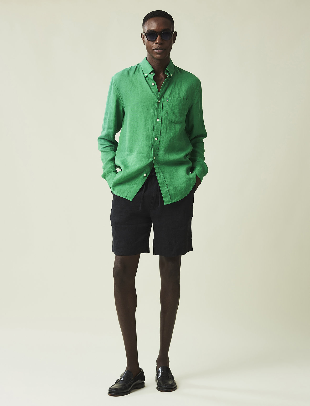 Lexington Clothing - Casual Linen Shirt - pellavakauluspaidat - green - 1