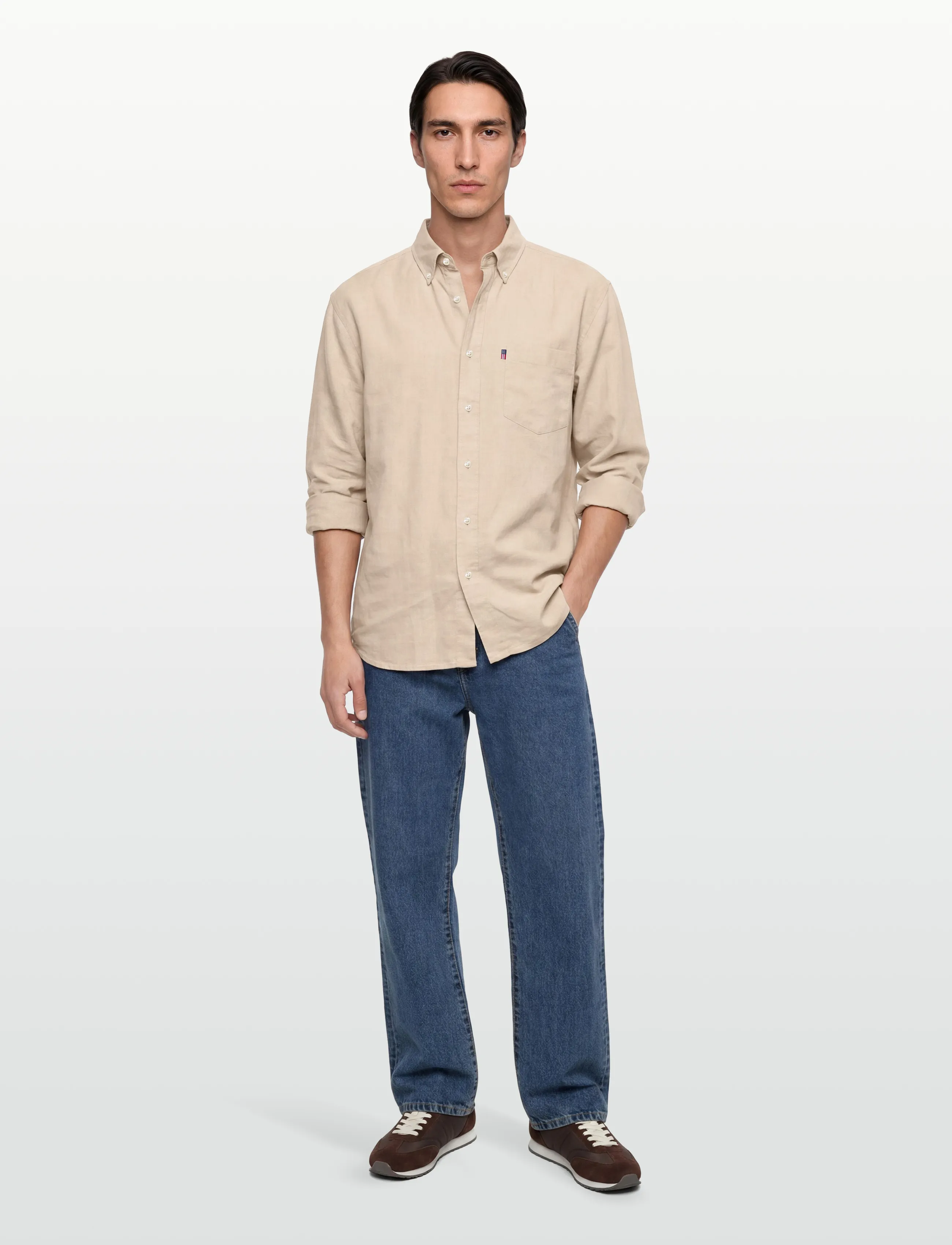 Lexington Clothing - Casual Linen Shirt - light beige - 0