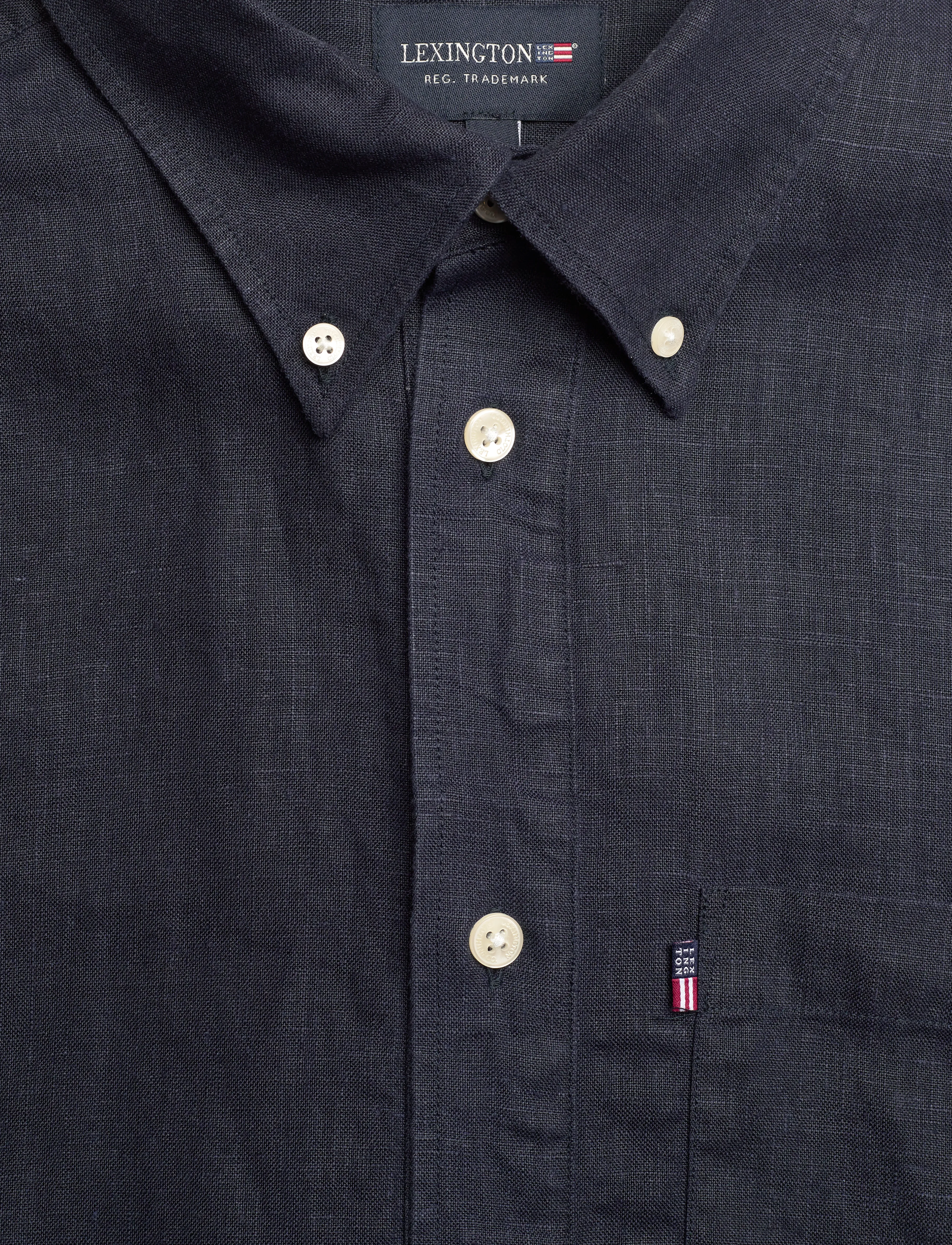Lexington Clothing - Paul Linen Pull Over Shirt - dark blue - 2
