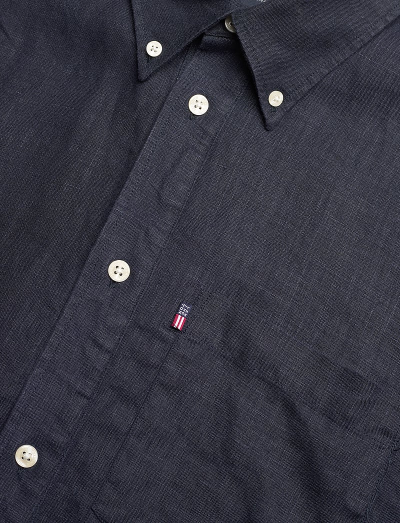 Lexington Clothing - Paul Linen Pull Over Shirt - linased särgid - dark blue - 3